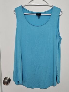 JM Collection SET OF 2 Sleeveless Tank Top in Aqua And Blue Size 1X